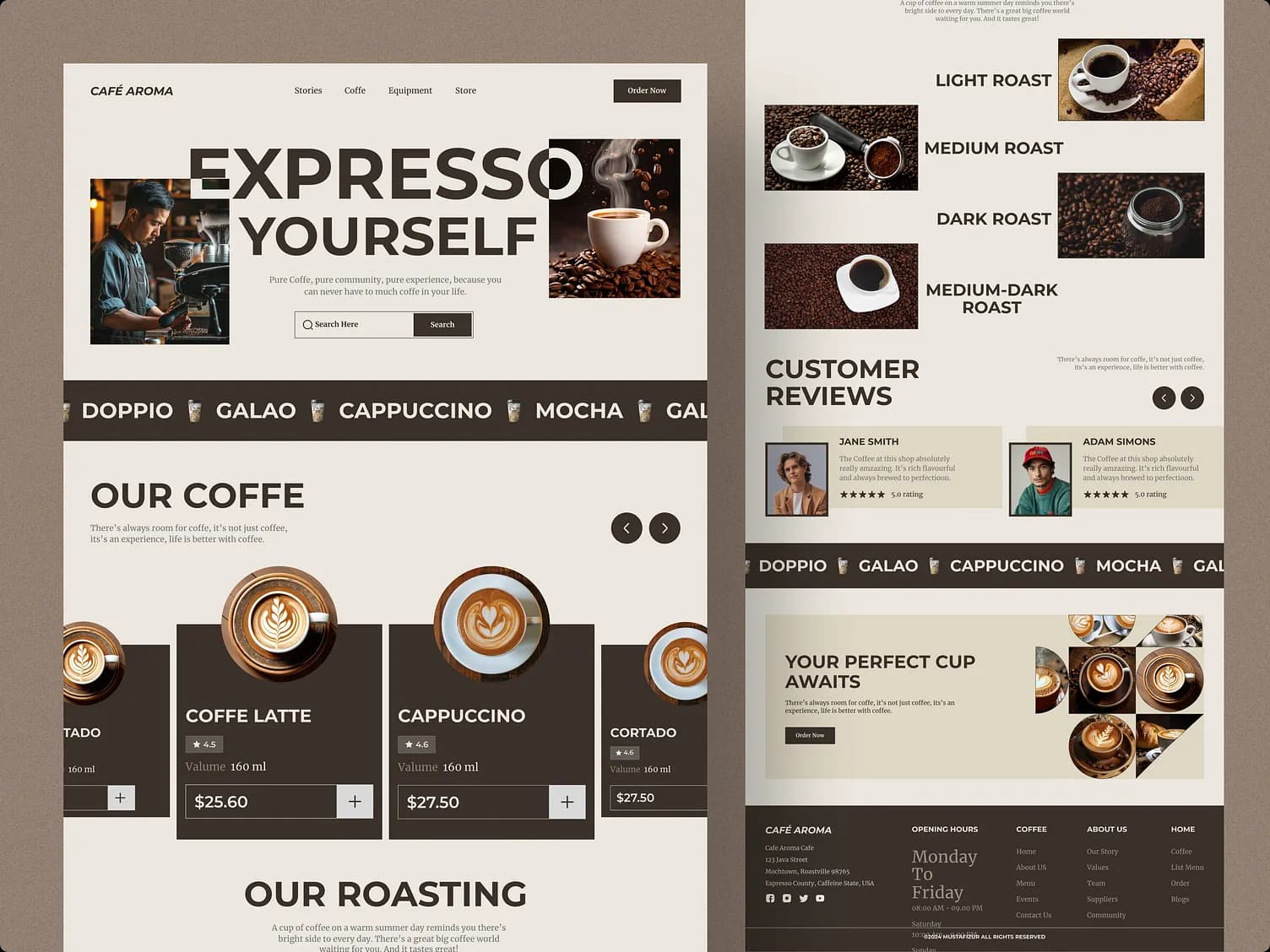 Café brand website